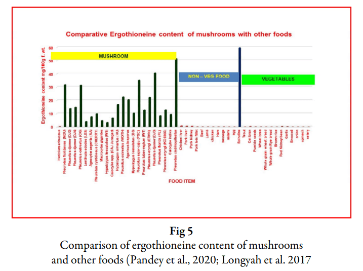 Mushrooms provide the only relevant dietary source of ergothioneine, the top longevity nutrient